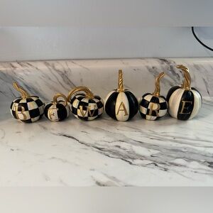 Mackenzie-Childs Courtly Check Beware Pumpkin Set of Six